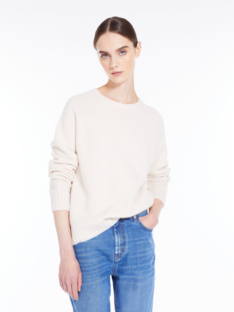 Soft knit top in alpaca and cotton - IVORY - Weekend Max Mara