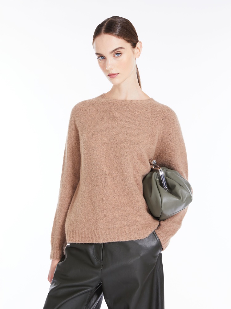 Soft knit top in alpaca and cotton - CAMEL - Weekend Max Mara