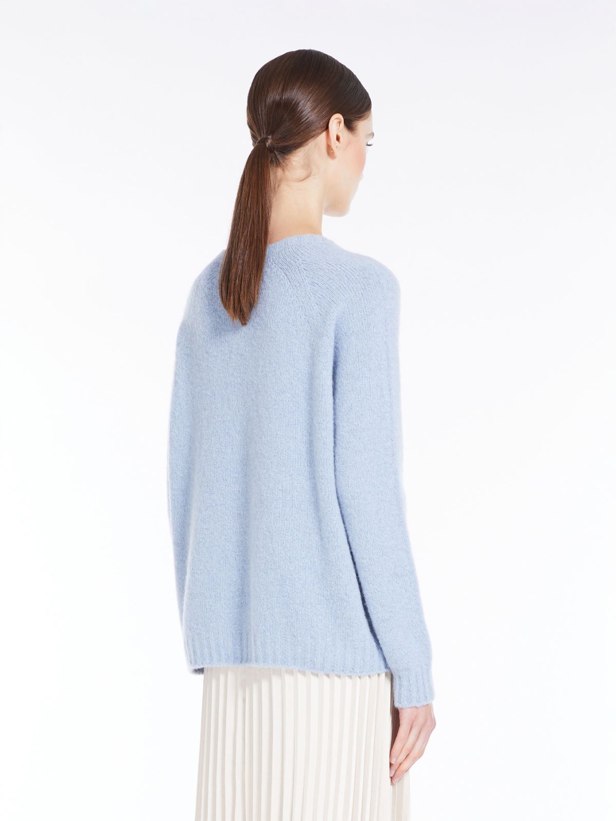 Soft knit top in alpaca and cotton - LIGHT BLUE - Weekend Max Mara - 3