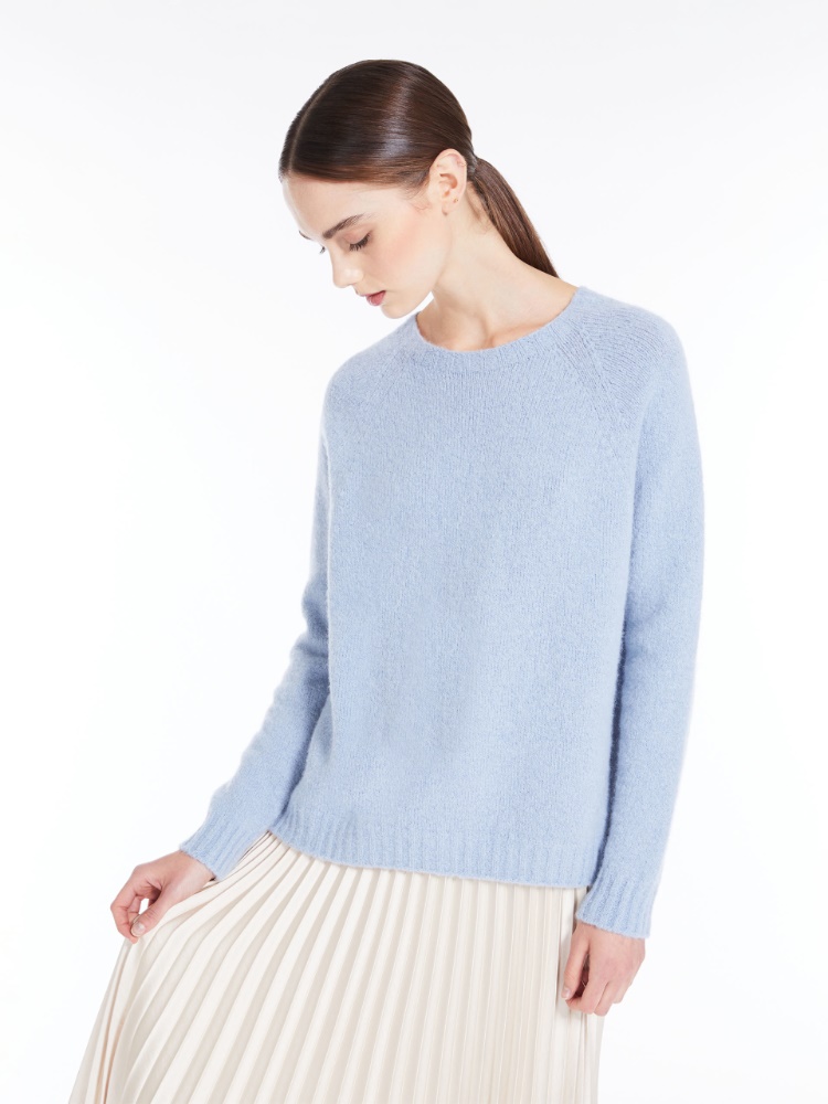 Soft knit top in alpaca and cotton - LIGHT BLUE - Weekend Max Mara