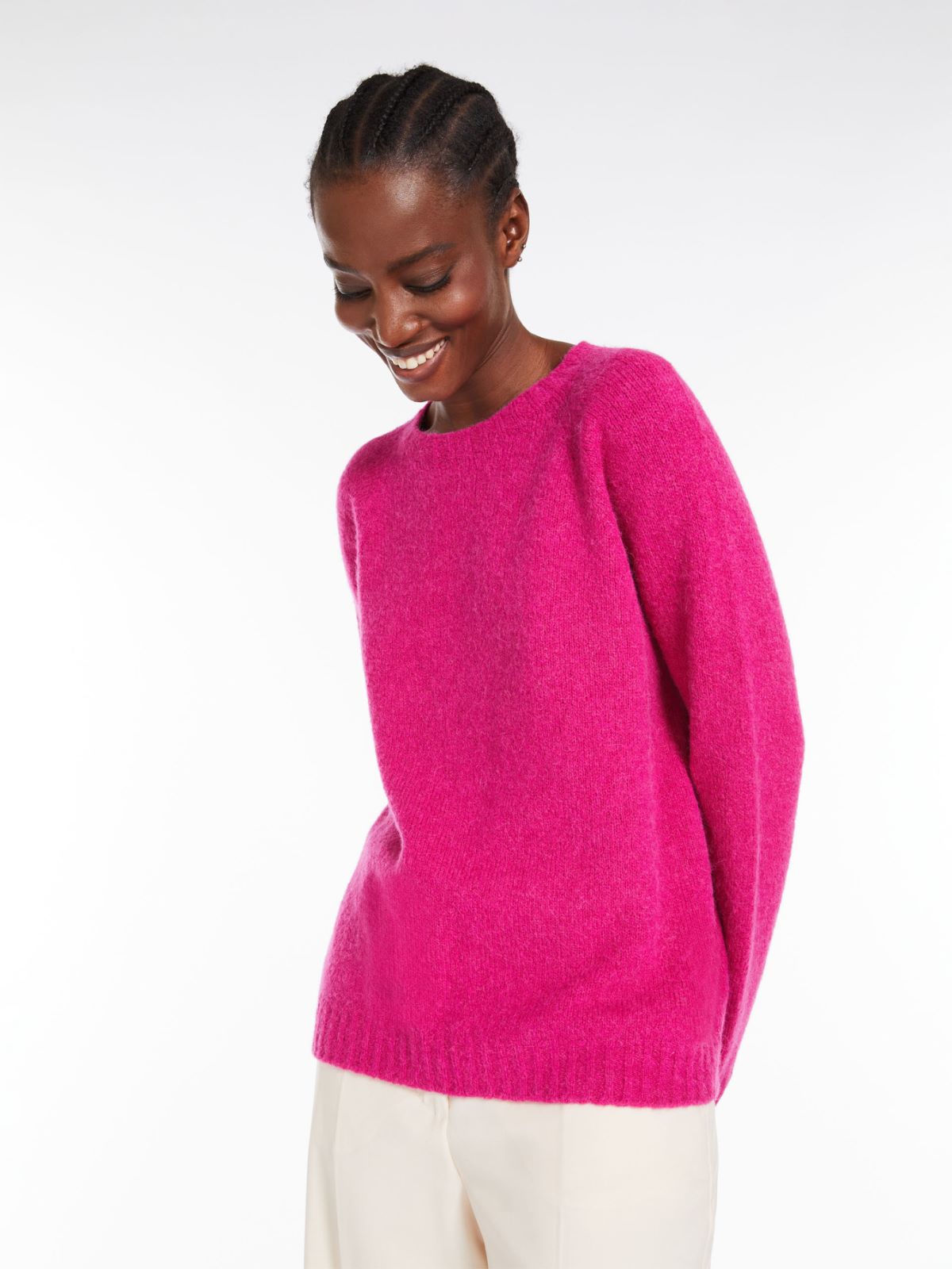 Soft knit top in alpaca and cotton - FUCHSIA - Weekend Max Mara - 4