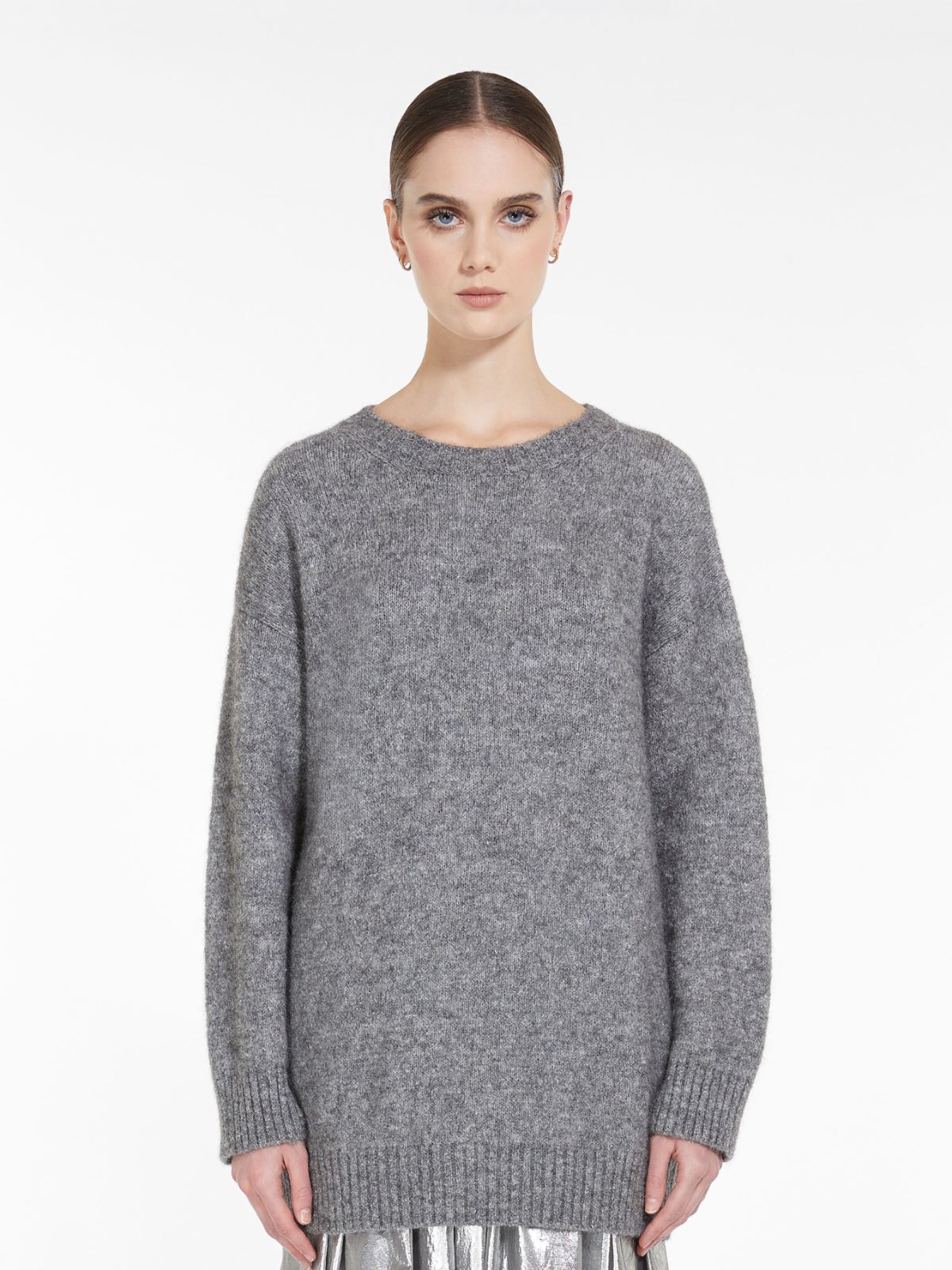 Soft pullover in alpaca and cotton, medium grey | Weekend Max Mara