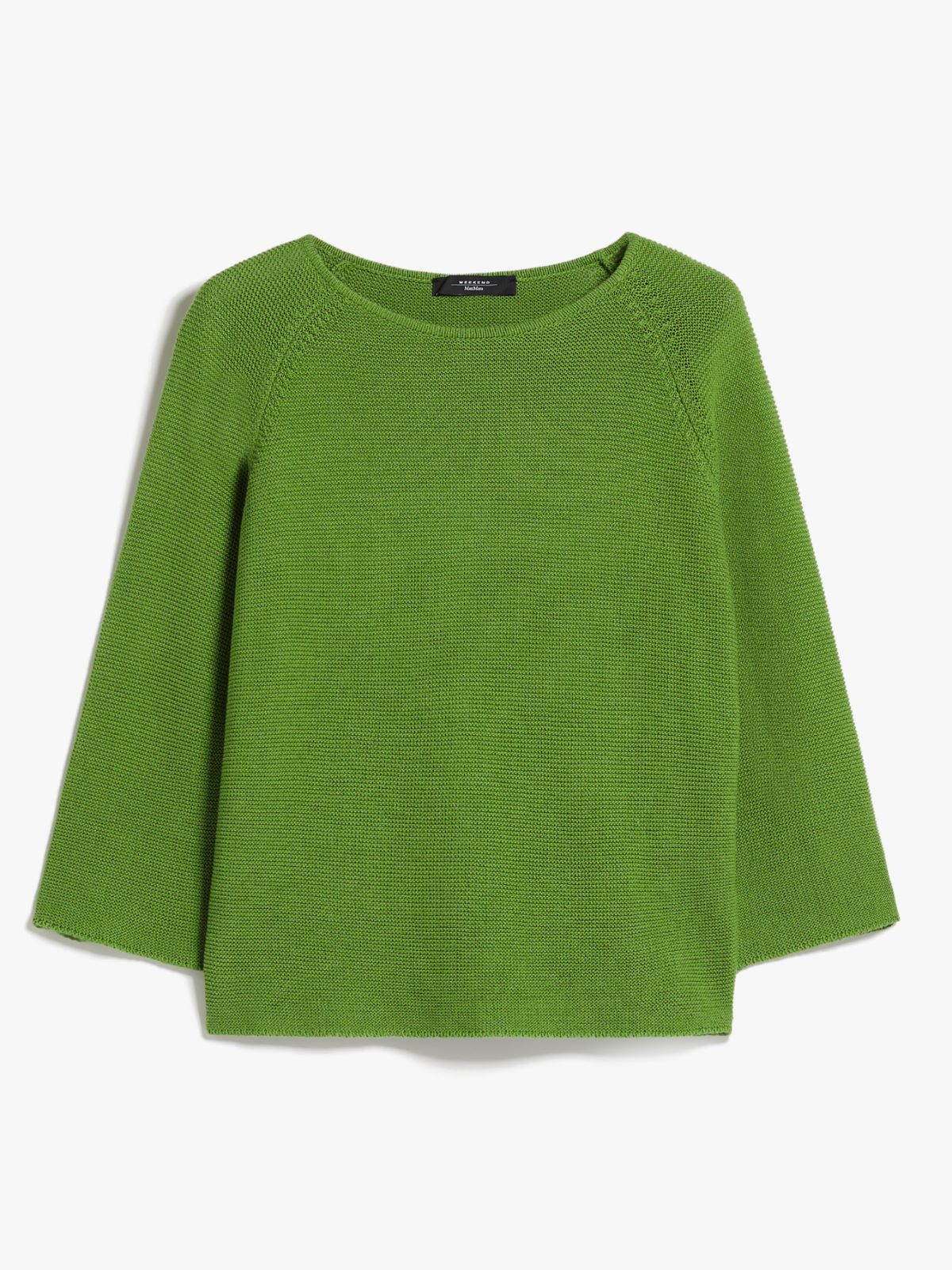 Round-neck cotton top, green | Weekend Max Mara
