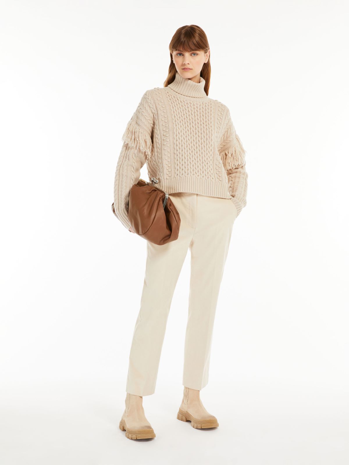 Wool yarn sweater, beige | Weekend Max Mara
