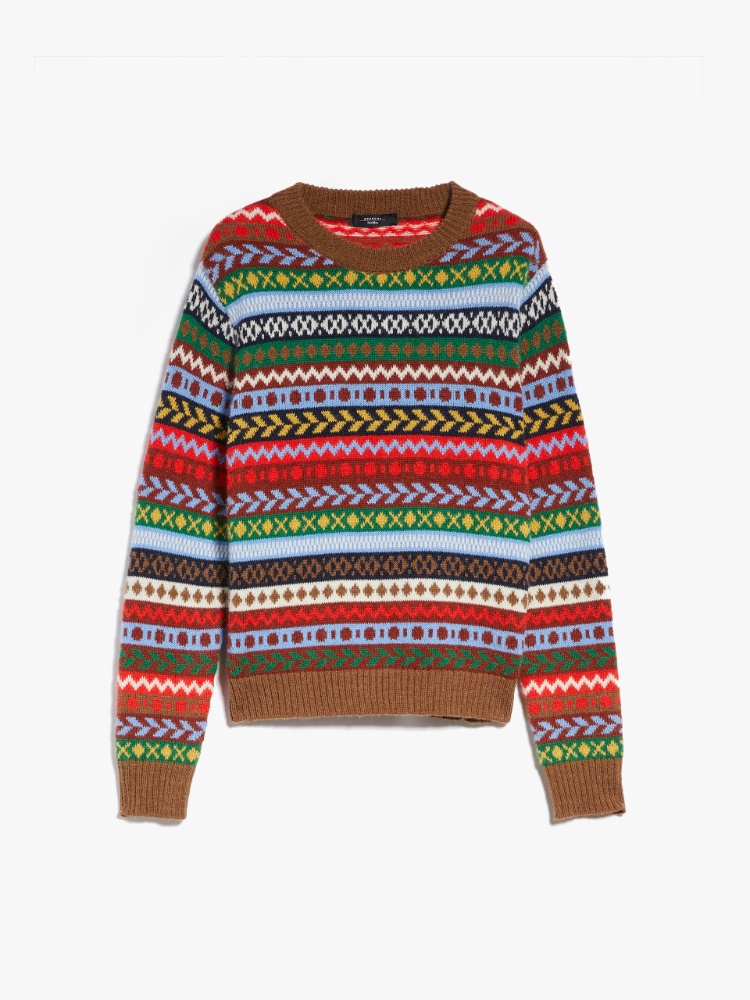 Jacquard alpaca and wool sweater - RED - Weekend Max Mara