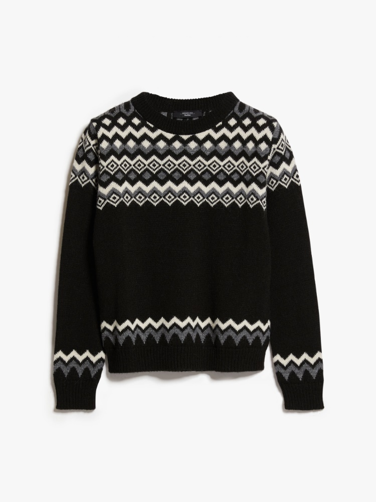 Jacquard alpaca and wool sweater - BLACK - Weekend Max Mara - 2