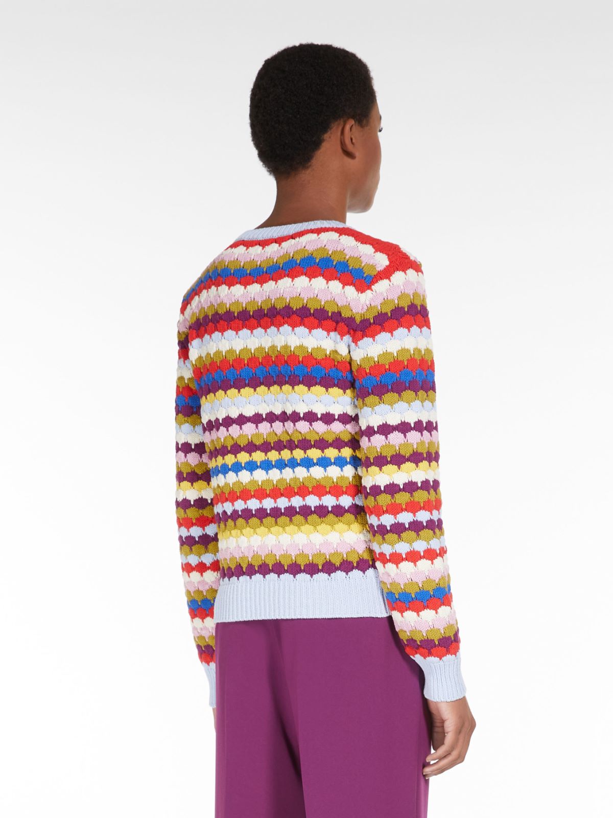 Round-neck knit top in striped cotton - MULTICOLOUR - Weekend Max Mara - 3