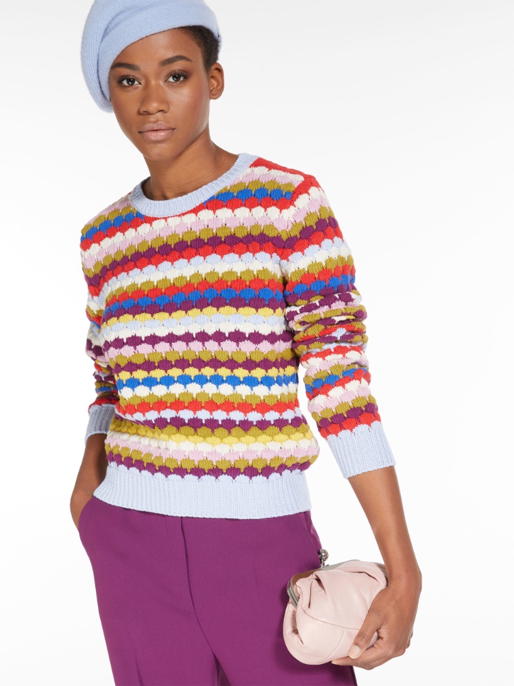 Round-neck knit top in striped cotton - MULTICOLOUR - Weekend Max Mara