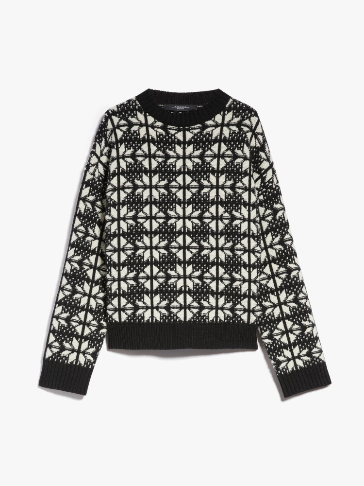 Jacquard wool yarn sweater - BLACK - Weekend Max Mara