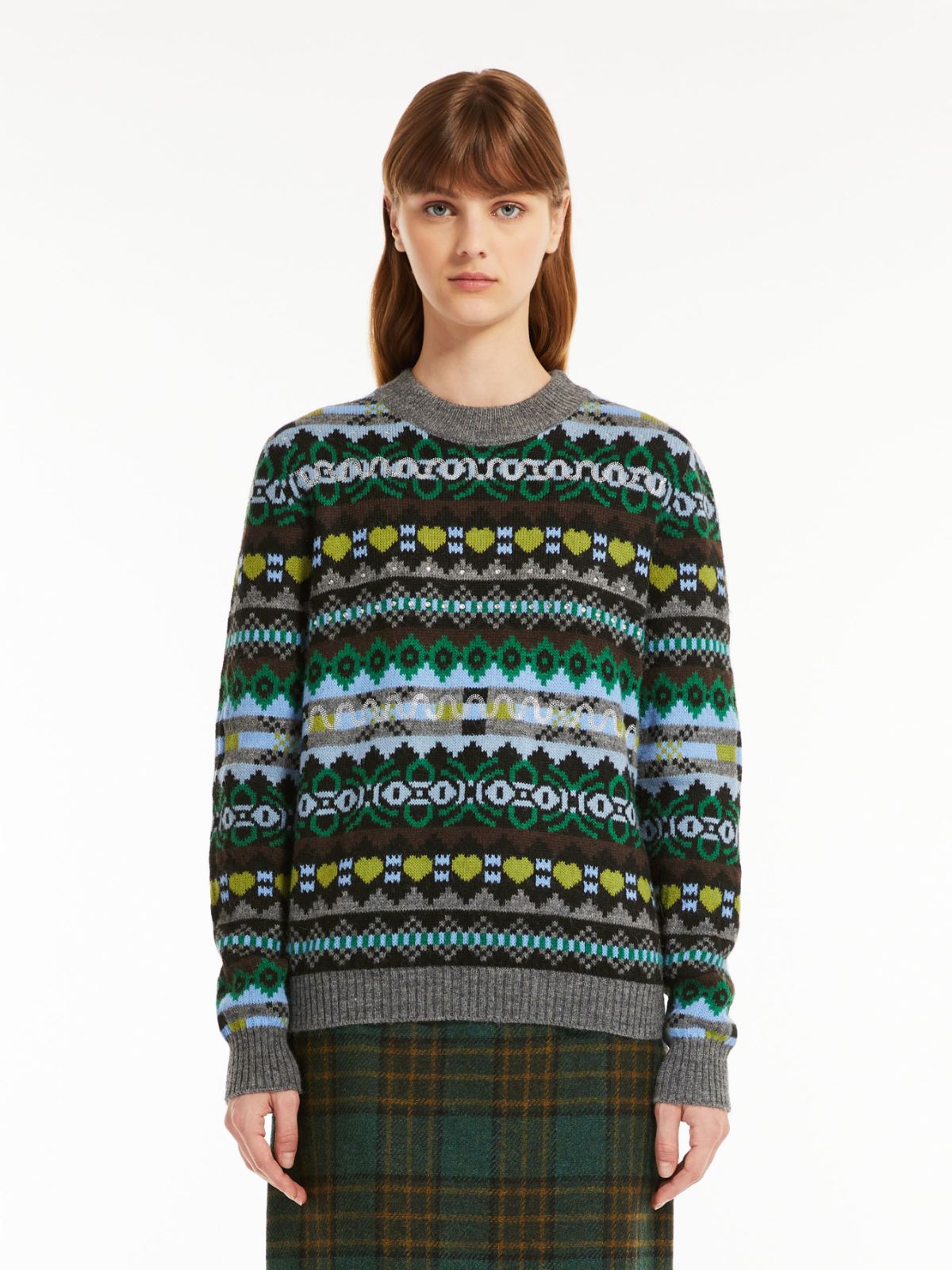 Jacquard alpaca and wool sweater - GREEN - Weekend Max Mara - 2