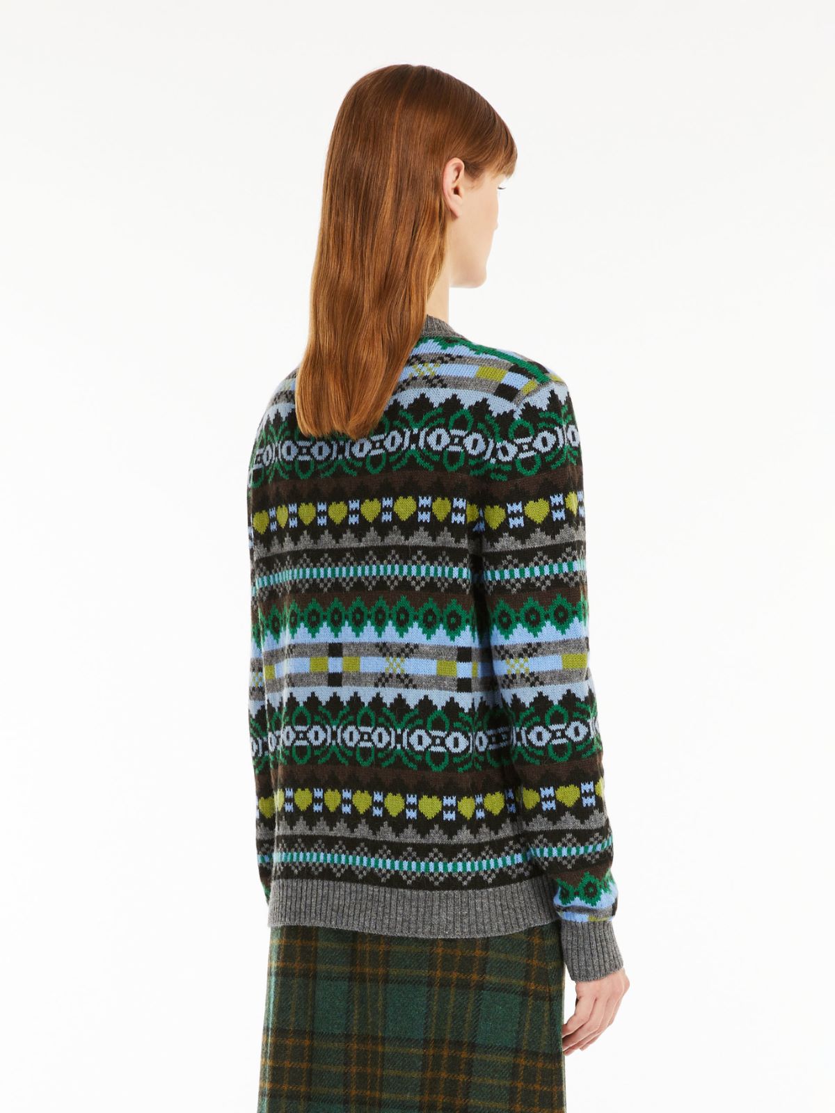Jacquard alpaca and wool sweater - GREEN - Weekend Max Mara - 3