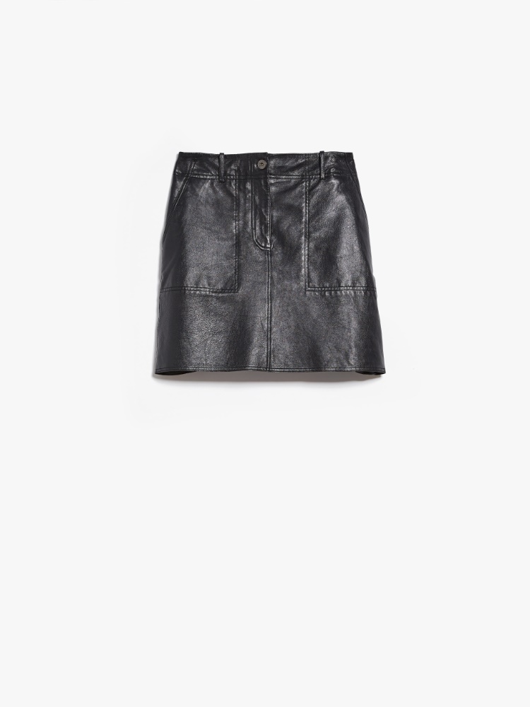 Nappa leather mini skirt - BLACK - Weekend Max Mara