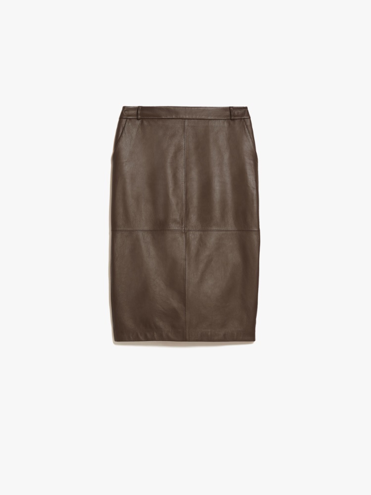 Nappa leather pencil skirt - CHOCOLATE - Weekend Max Mara