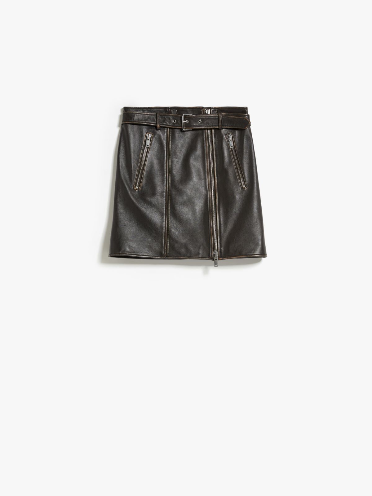 Leather mini skirt - BLACK - Weekend Max Mara - 5