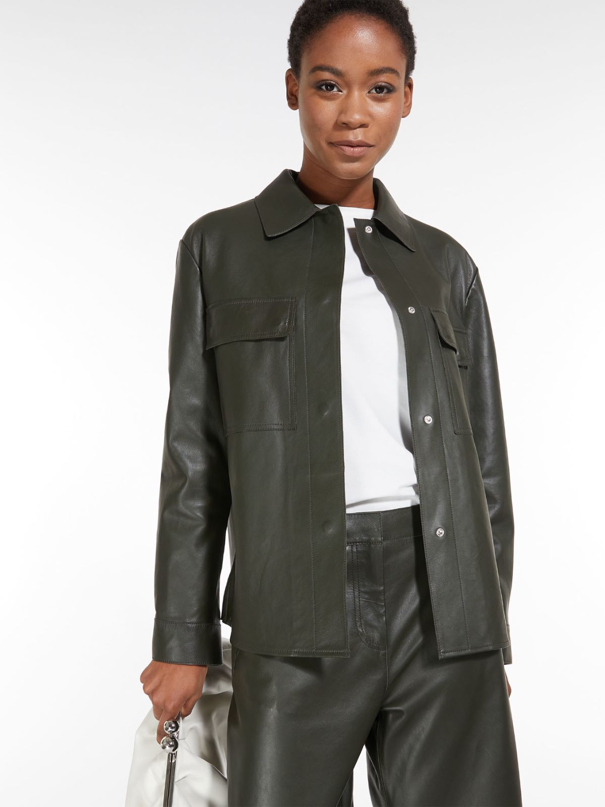 Leather jacket - KAKI - Weekend Max Mara - 4