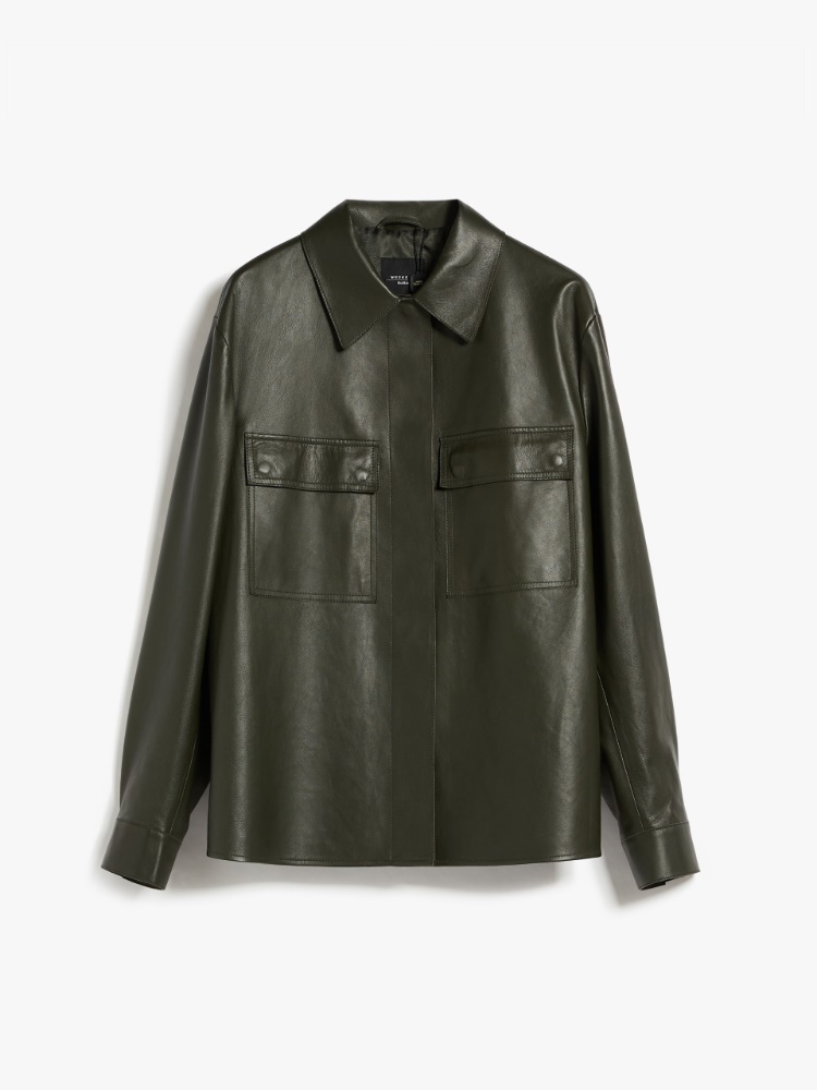 Leather jacket - KAKI - Weekend Max Mara