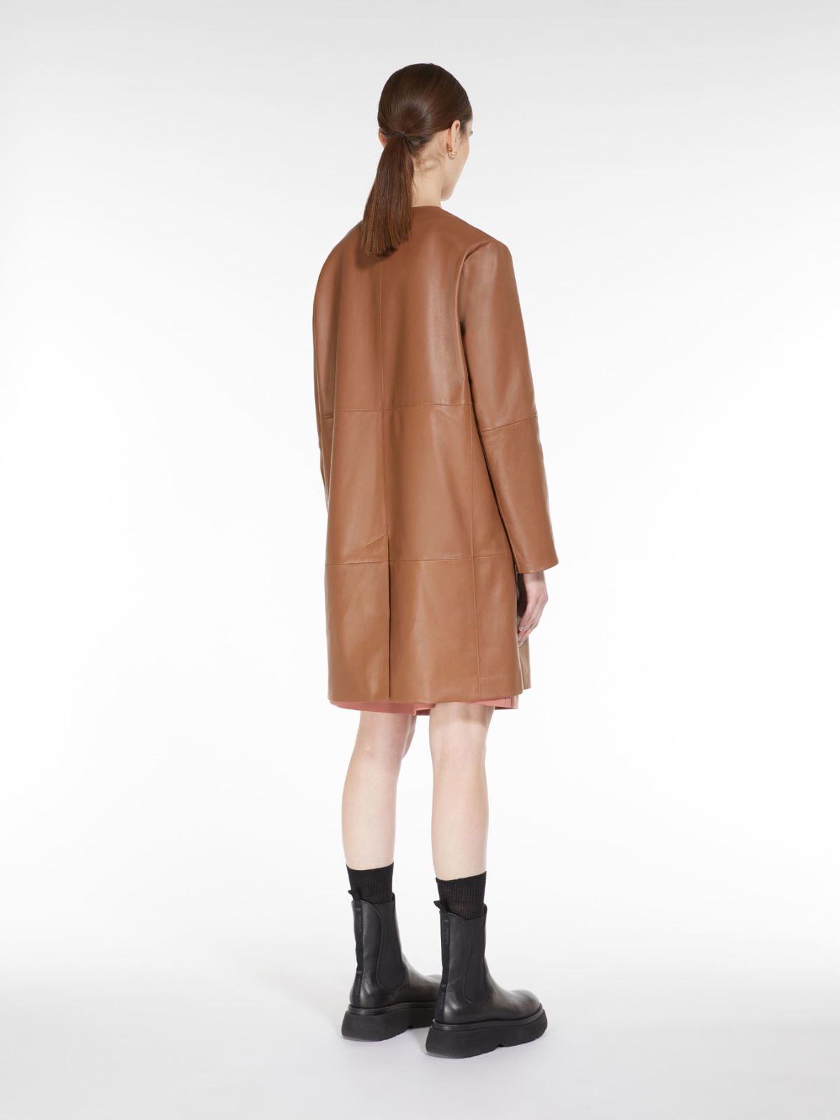 Leather duster coat - TOBACCO - Weekend Max Mara - 3