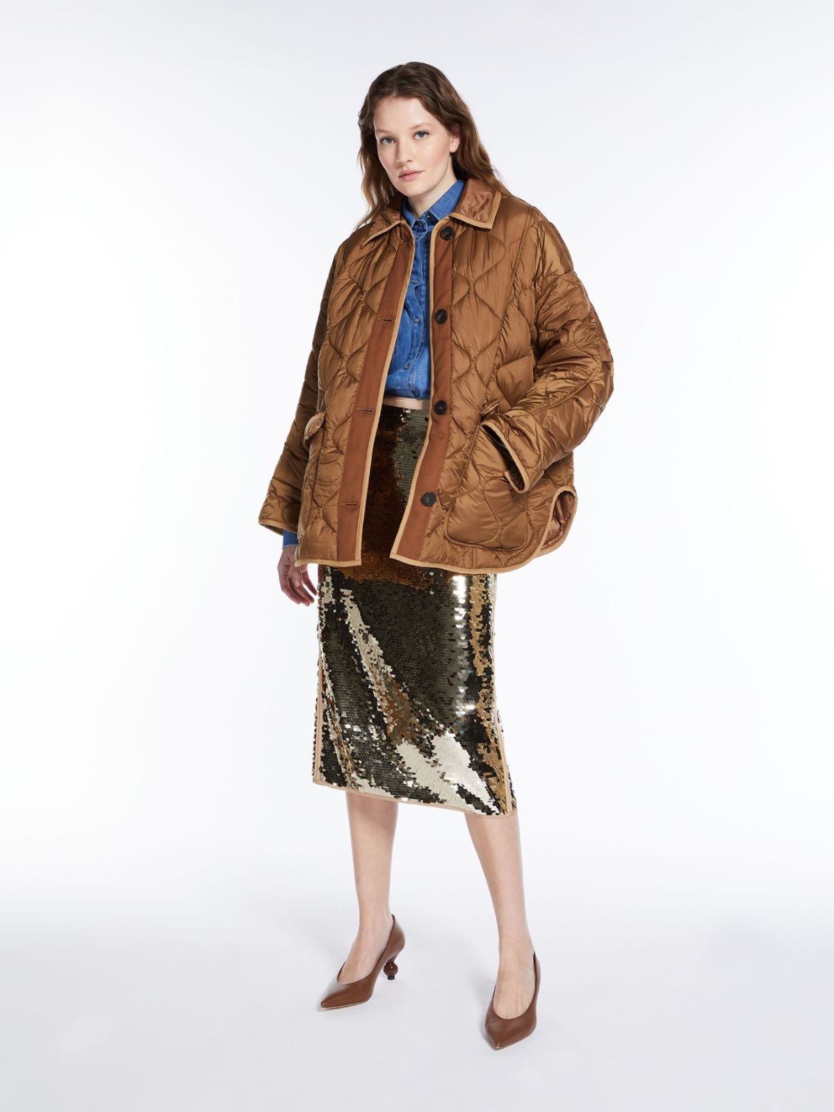 Water-repellent fabric quilted jacket - CARAMEL - Weekend Max Mara
