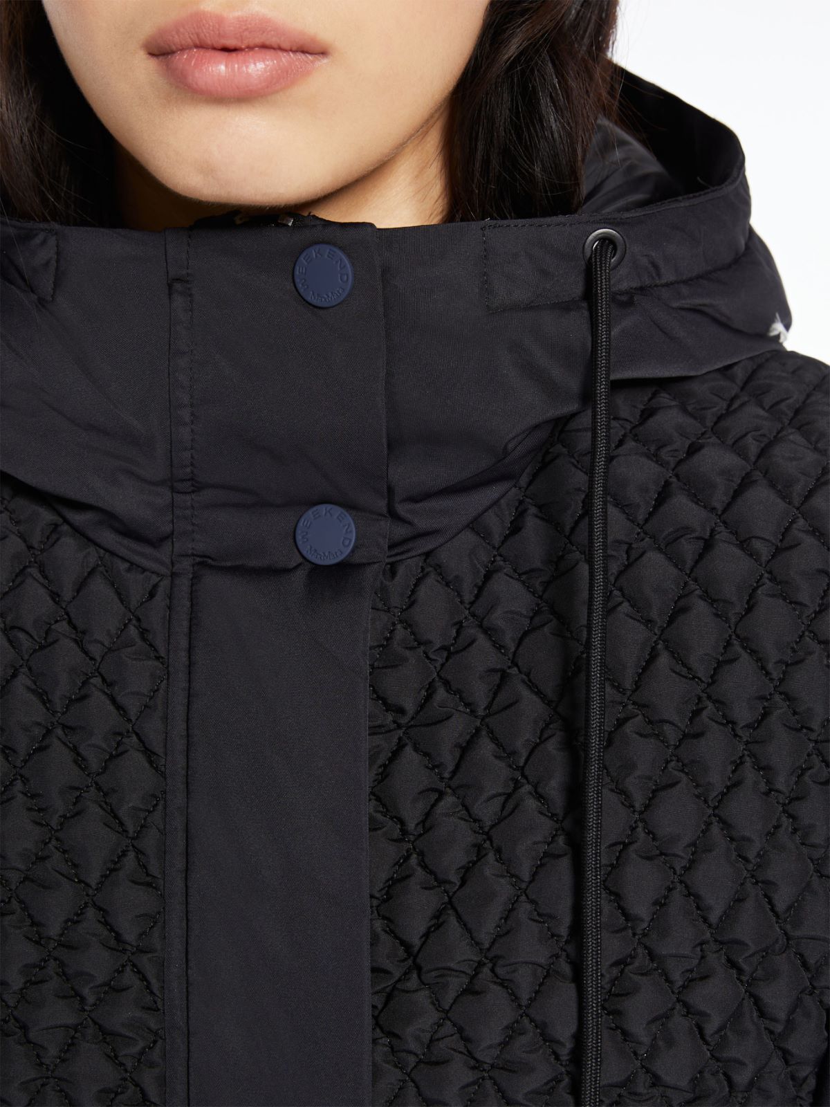 Water-repellent nylon gabardine down jacket, black | Weekend Max Mara