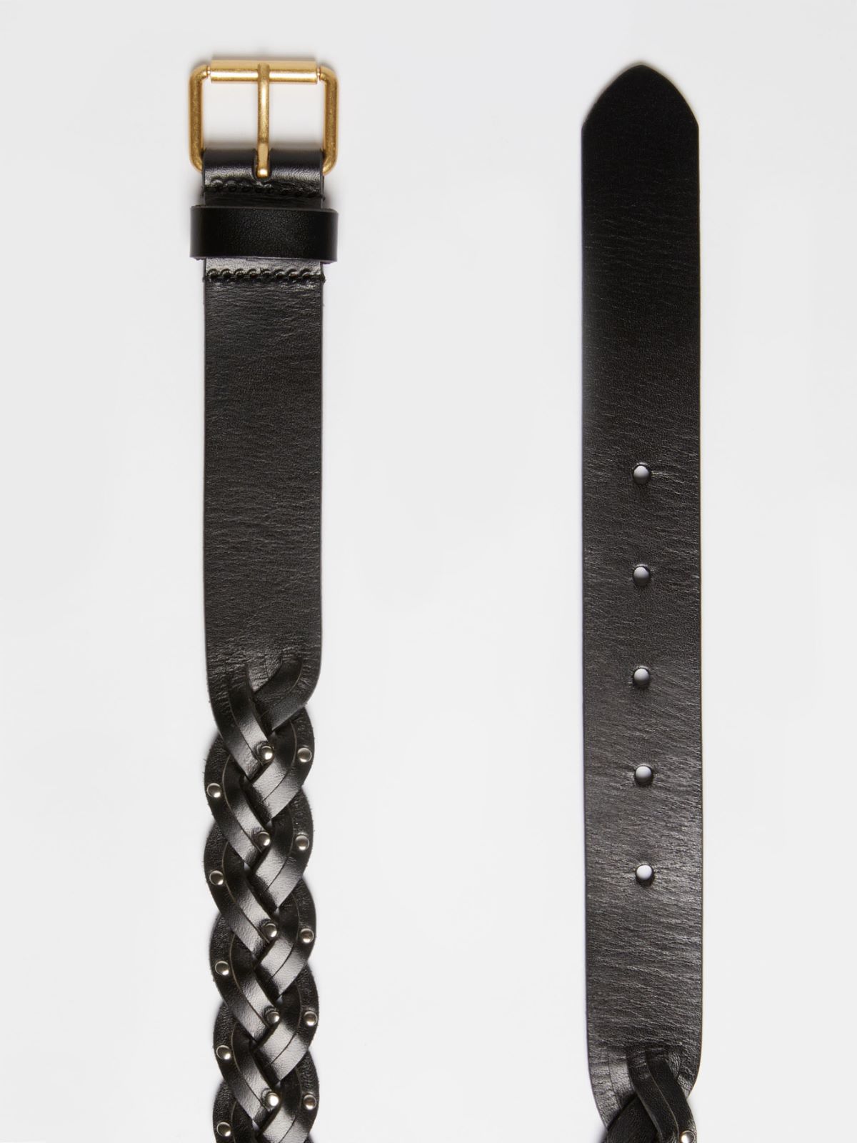 Plaited leather belt - BLACK - Weekend Max Mara - 2