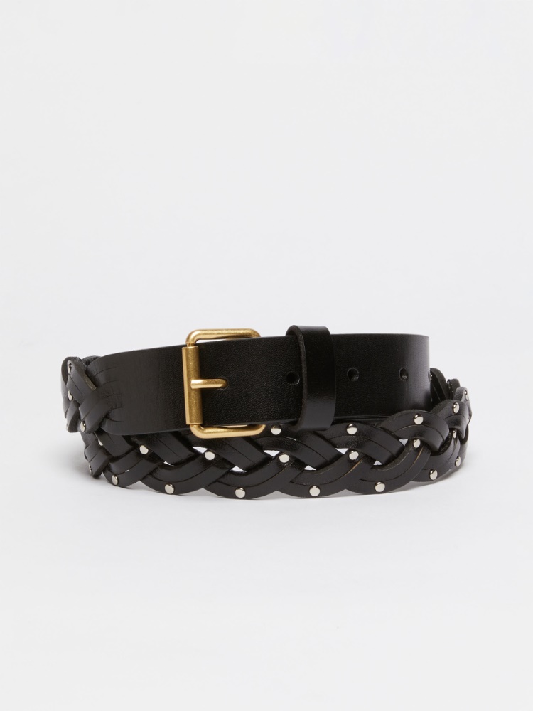 Plaited leather belt - BLACK - Weekend Max Mara