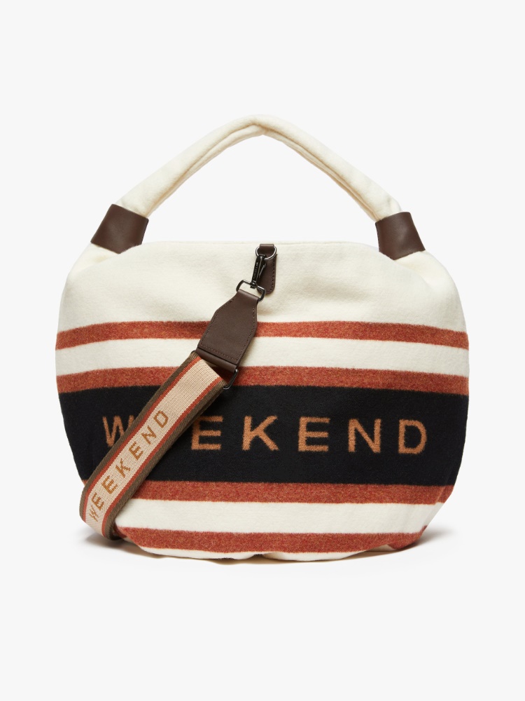 Shopping bag in jacquard wool - IVORY - Weekend Max Mara