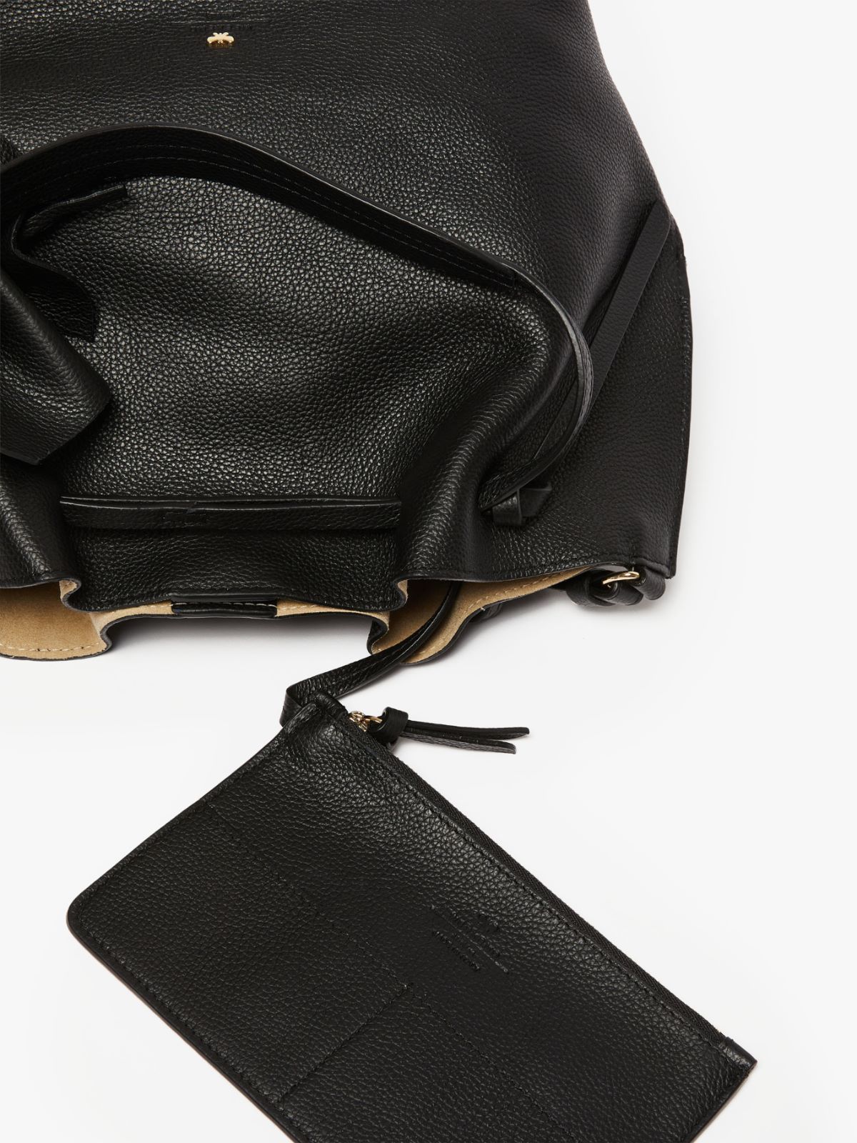 Deerskin print leather bucket bag - BLACK - Weekend Max Mara - 5