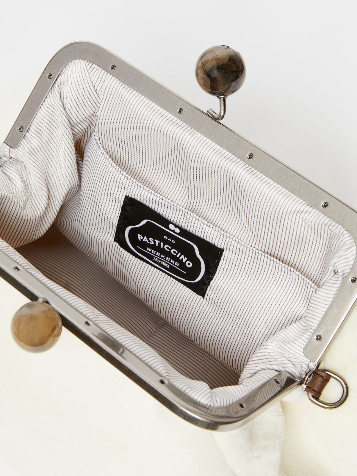 Medium Pasticcino Bag with long pile fabric - WHITE - Weekend Max Mara - 6