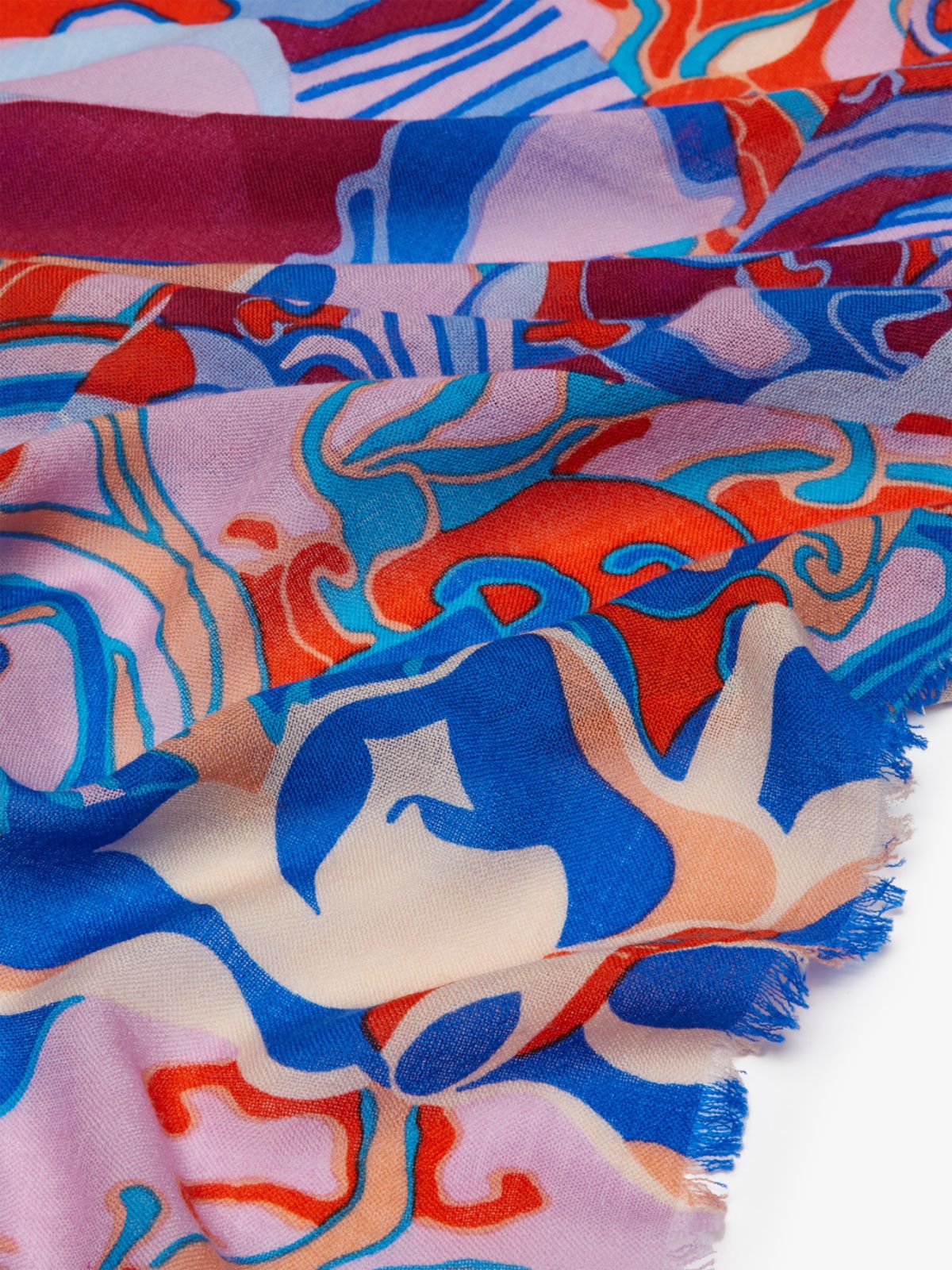 Printed wool shawl - ANTIQUE ROSE - Weekend Max Mara - 3