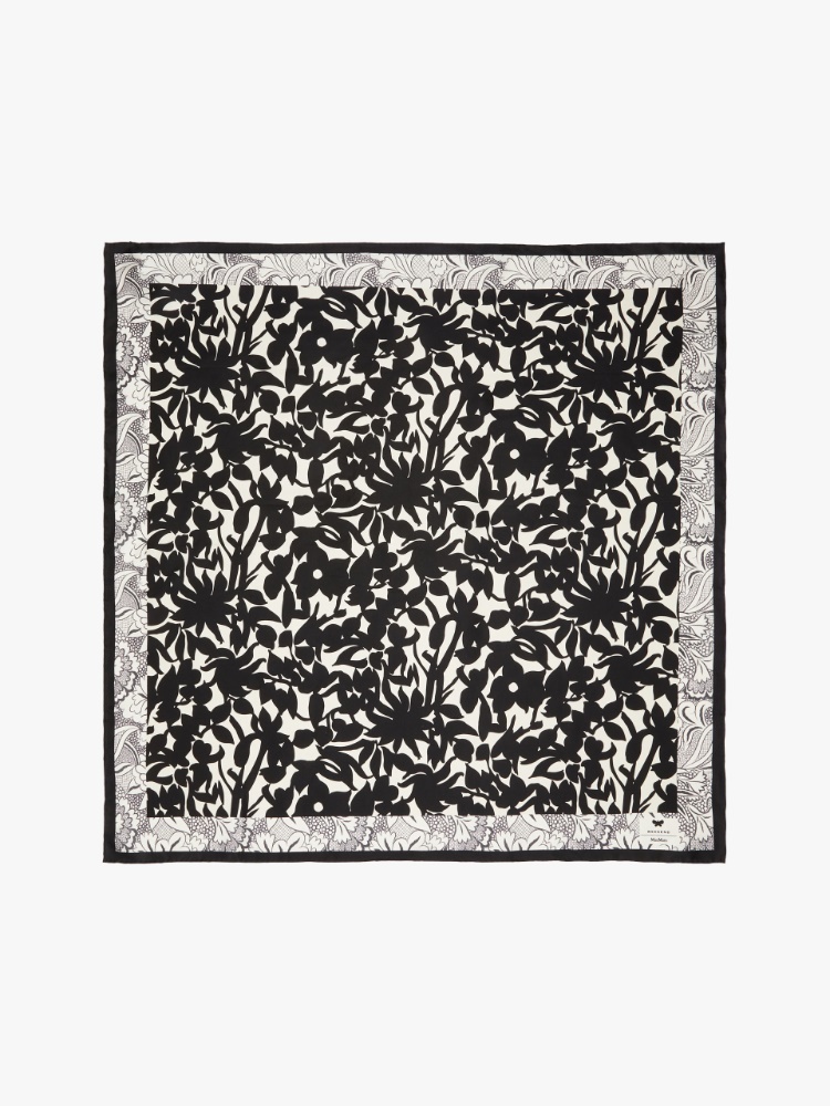 Scarf in printed silk twill - WHITE BLACK - Weekend Max Mara