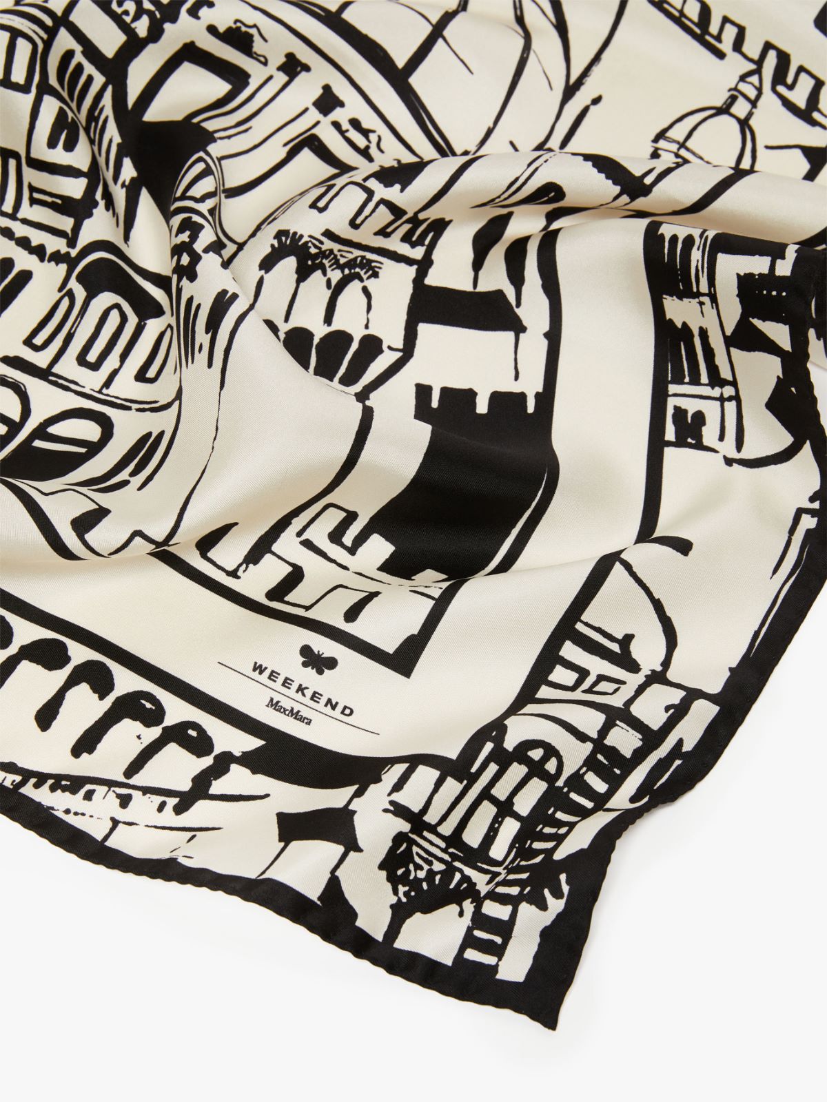 Printed silk scarf - WHITE BLACK - Weekend Max Mara - 3
