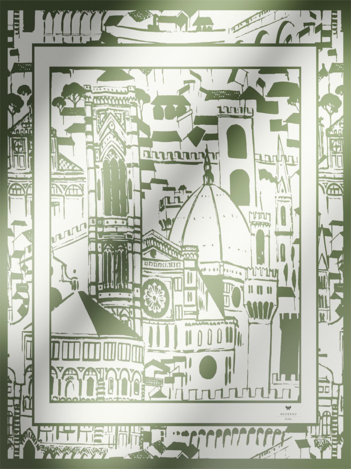 Printed silk scarf - OLIVE GREEN - Weekend Max Mara