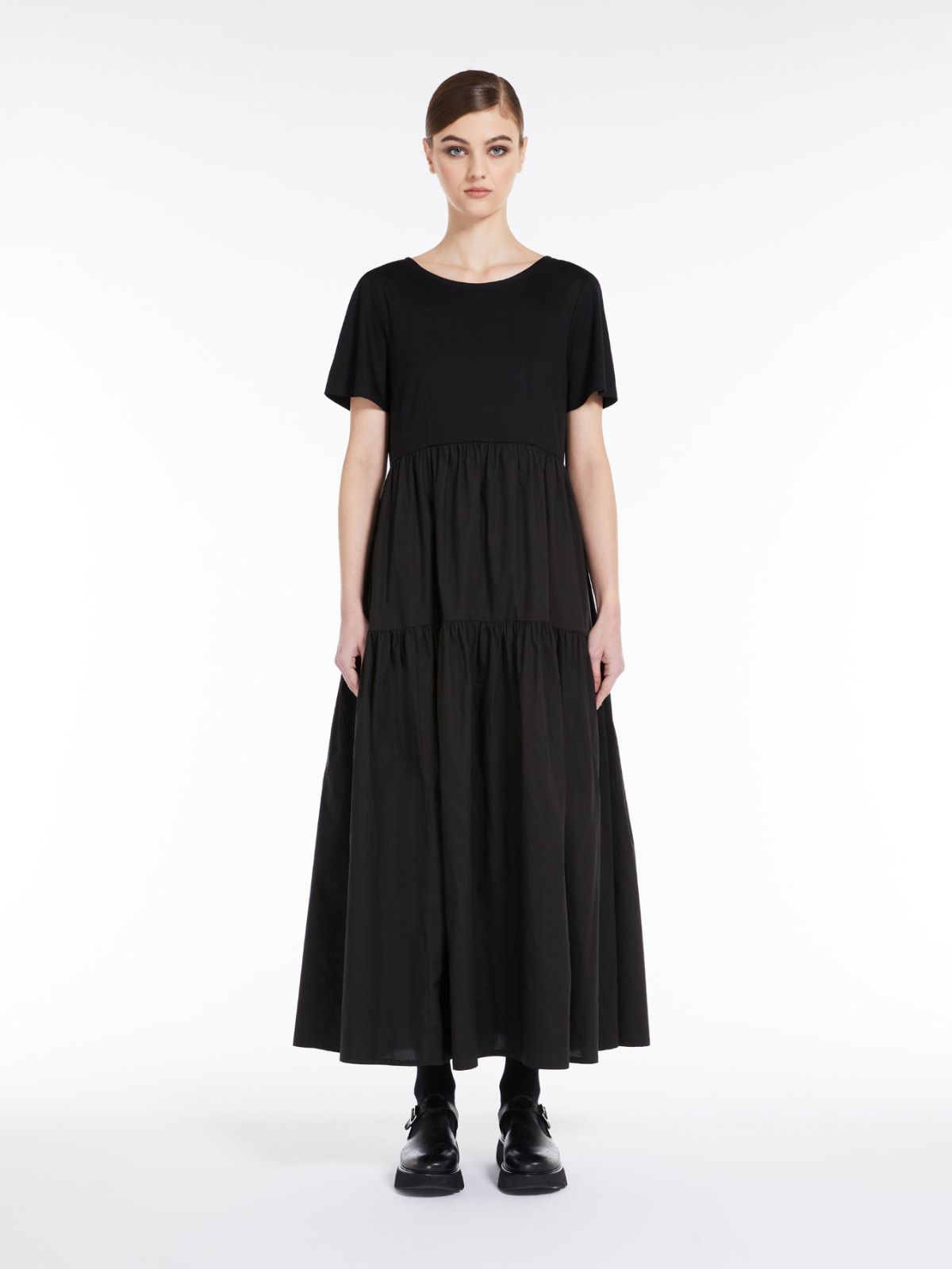 Long dress in jersey and cotton - BLACK - Weekend Max Mara - 2