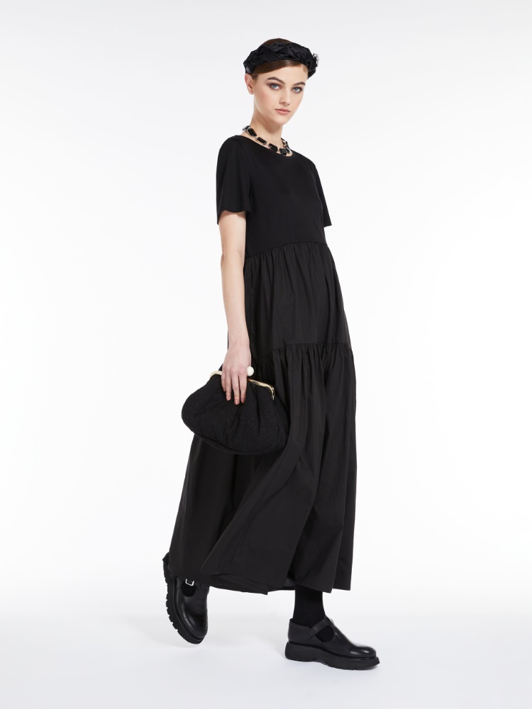 Long dress in jersey and cotton - BLACK - Weekend Max Mara
