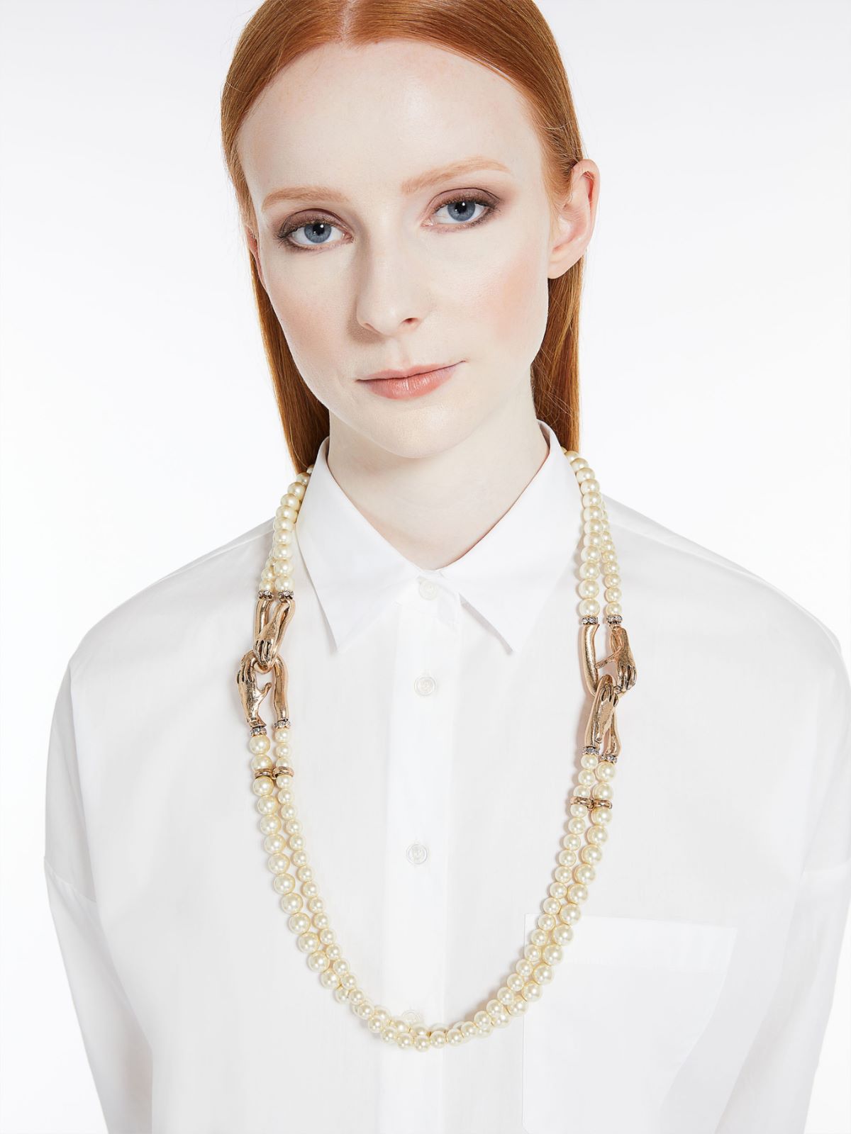 Necklace with double string of pearls - WHITE - Weekend Max Mara - 3