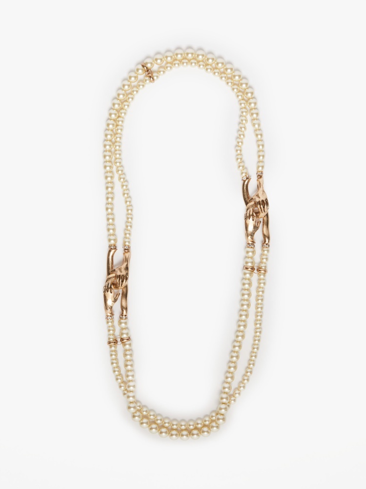 Necklace with double string of pearls - WHITE - Weekend Max Mara