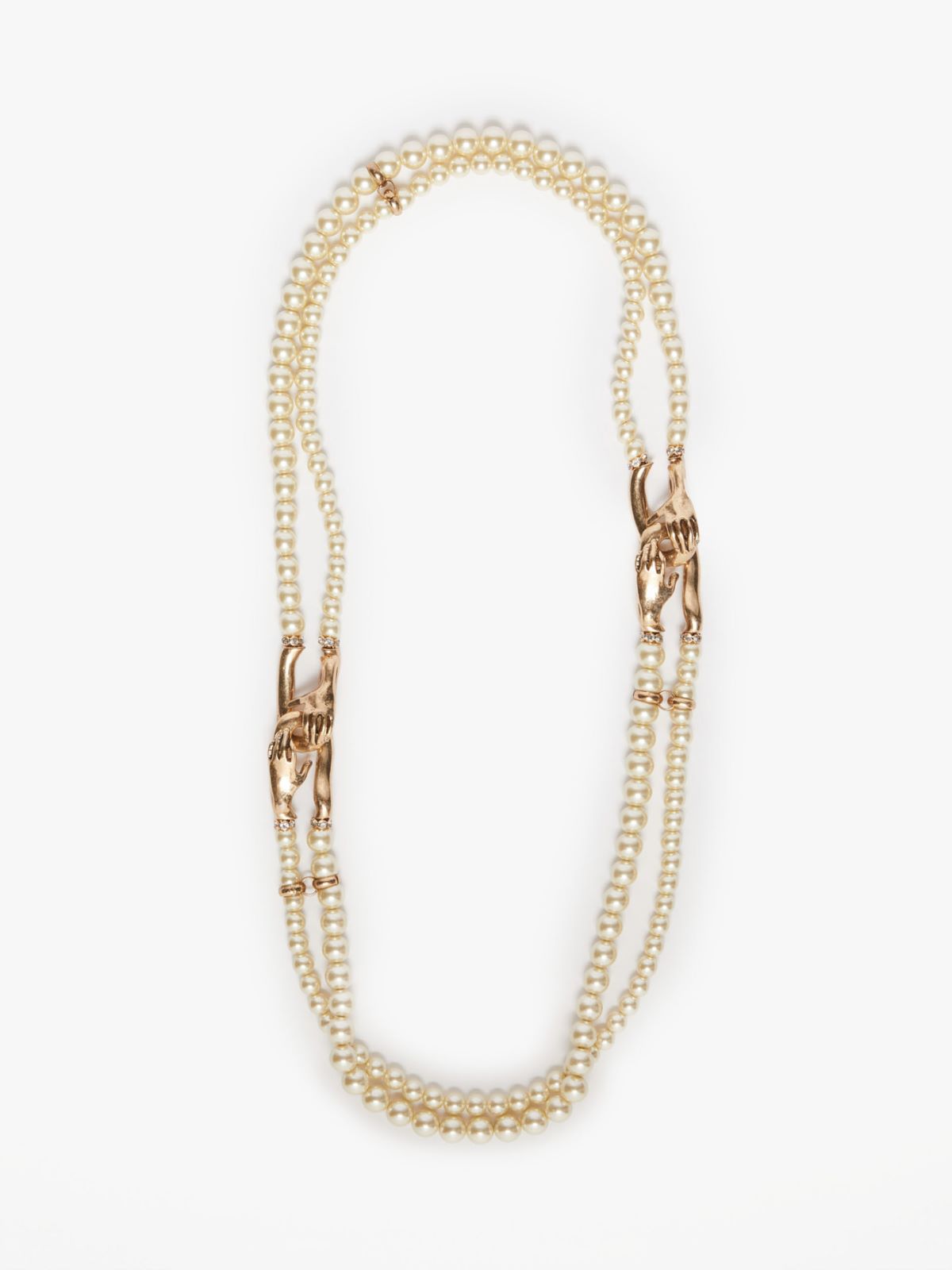 Necklace with double string of pearls - WHITE - Weekend Max Mara