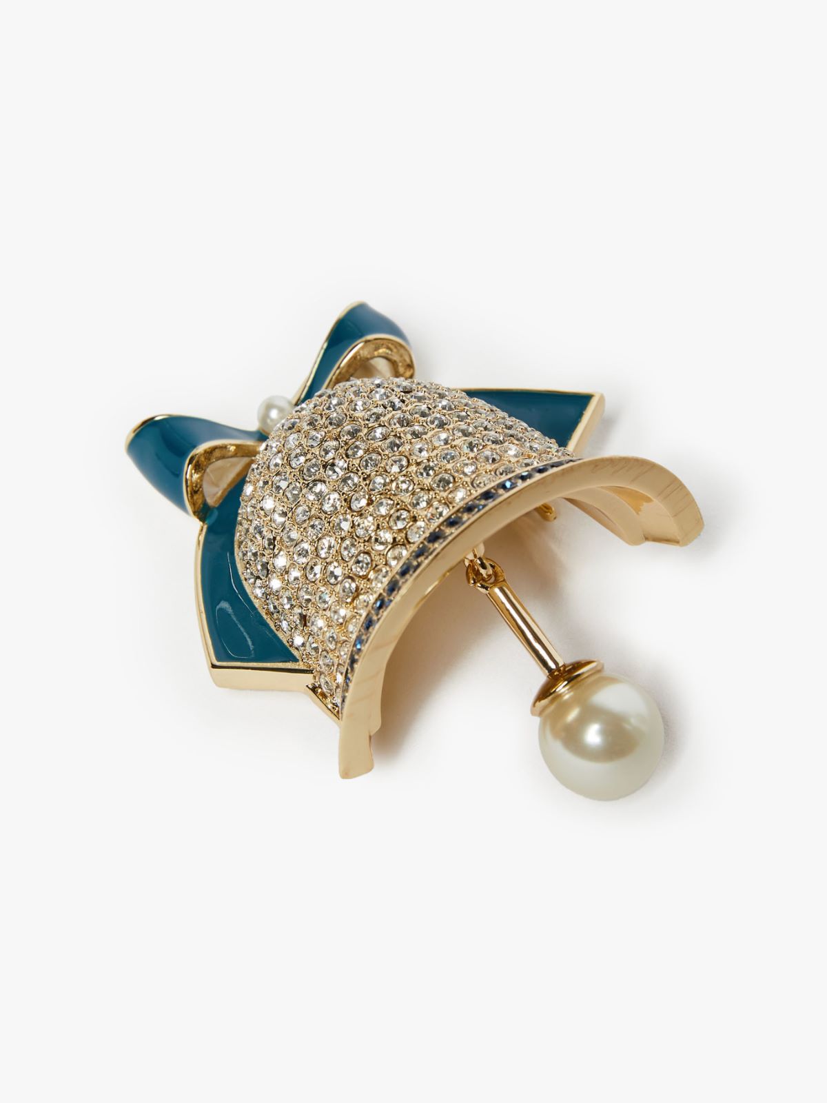 Metal and glass brooch - WHITE BLUE - Weekend Max Mara - 2
