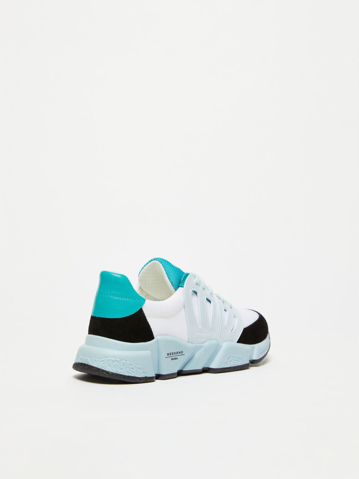 Fabric and crust leather running shoes - LIGHT BLUE - Weekend Max Mara - 3