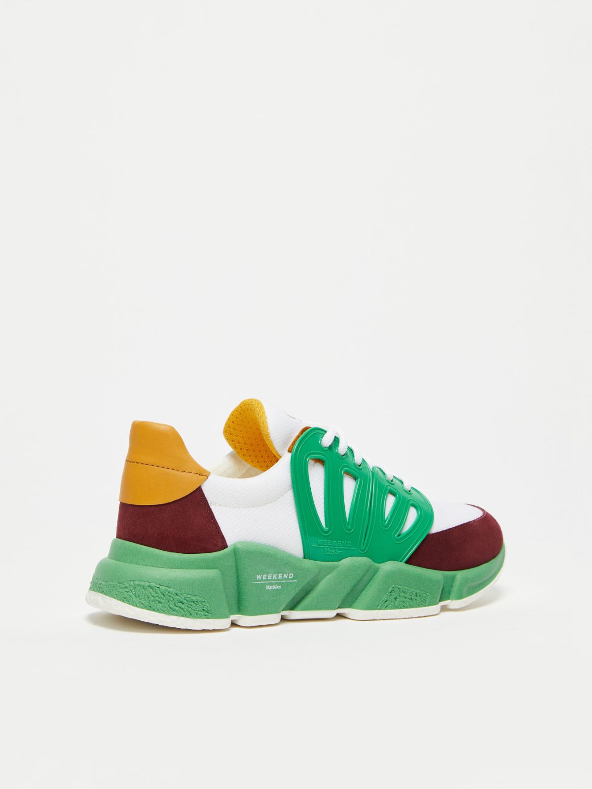 Fabric and crust leather running shoes - GREEN - Weekend Max Mara - 3