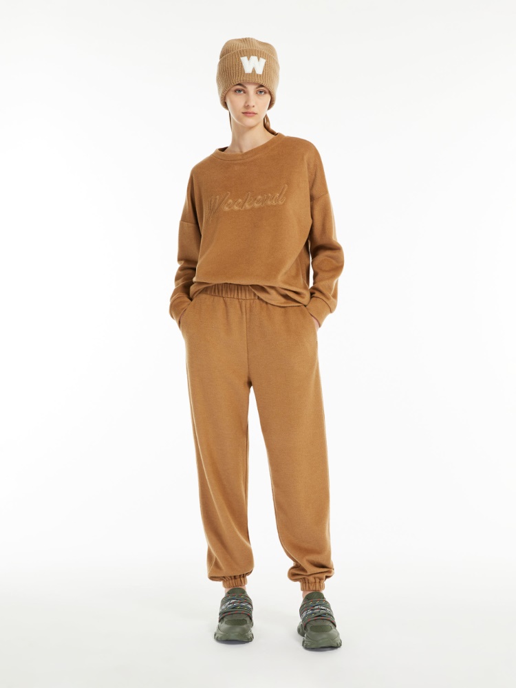 Wool and cotton jersey trousers - CAMEL - Weekend Max Mara