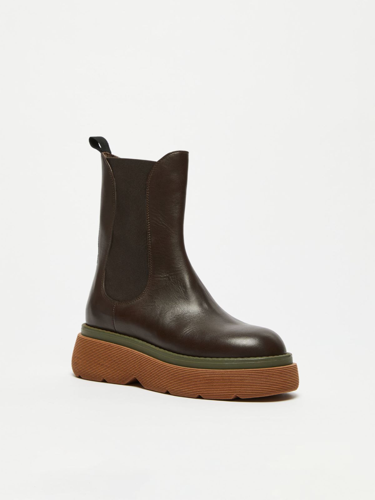 Leather ankle boots, dark bown | Weekend Max Mara