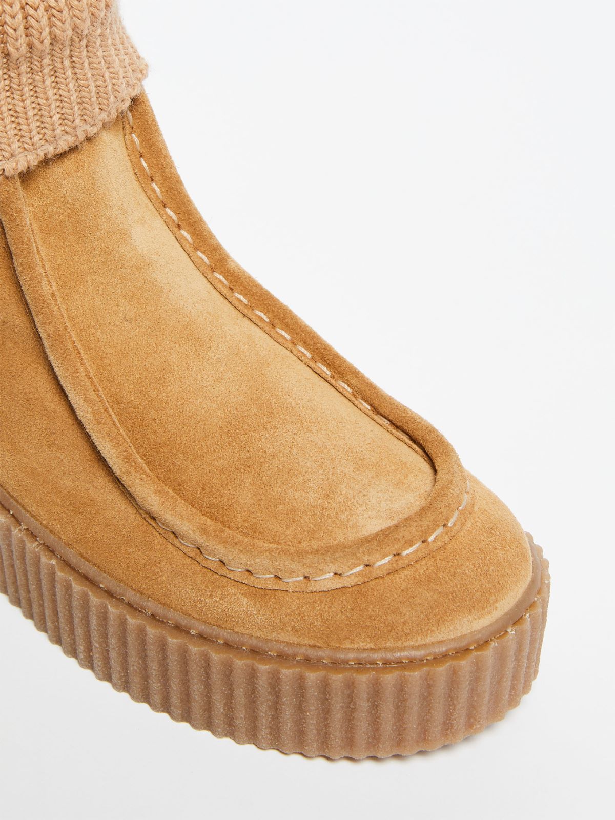 Split leather and knit ankle boots - MUSTARD - Weekend Max Mara - 4
