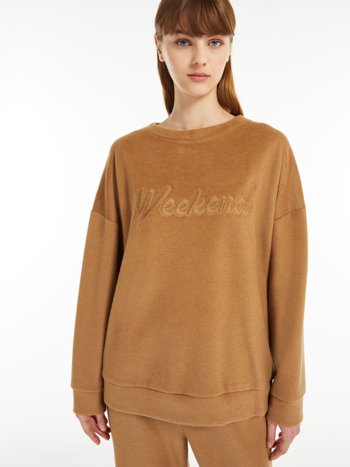 Cotton jersey sweatshirt, camel | Weekend Max Mara