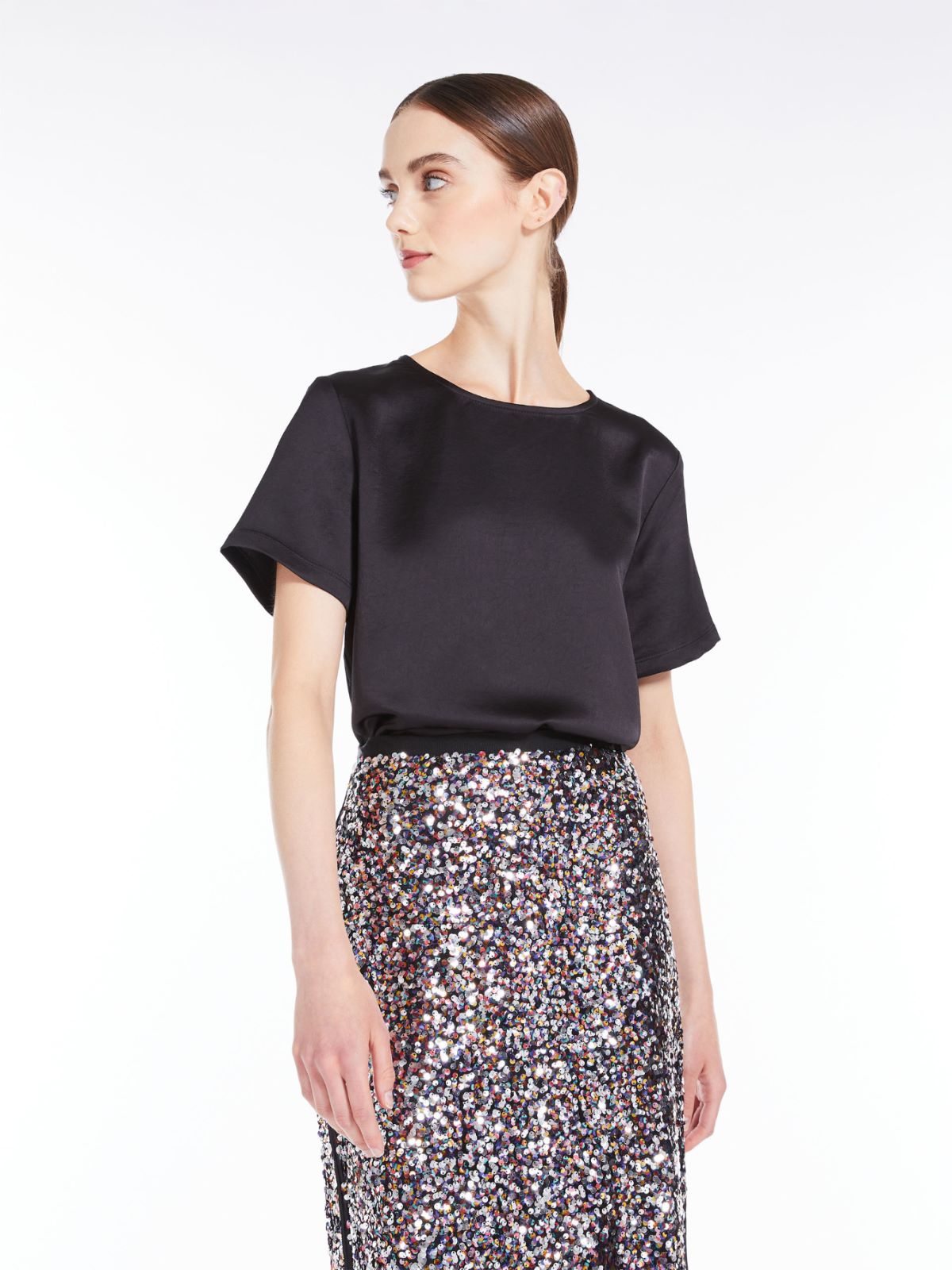 Blouse in satin and jersey - BLACK - Weekend Max Mara - 4