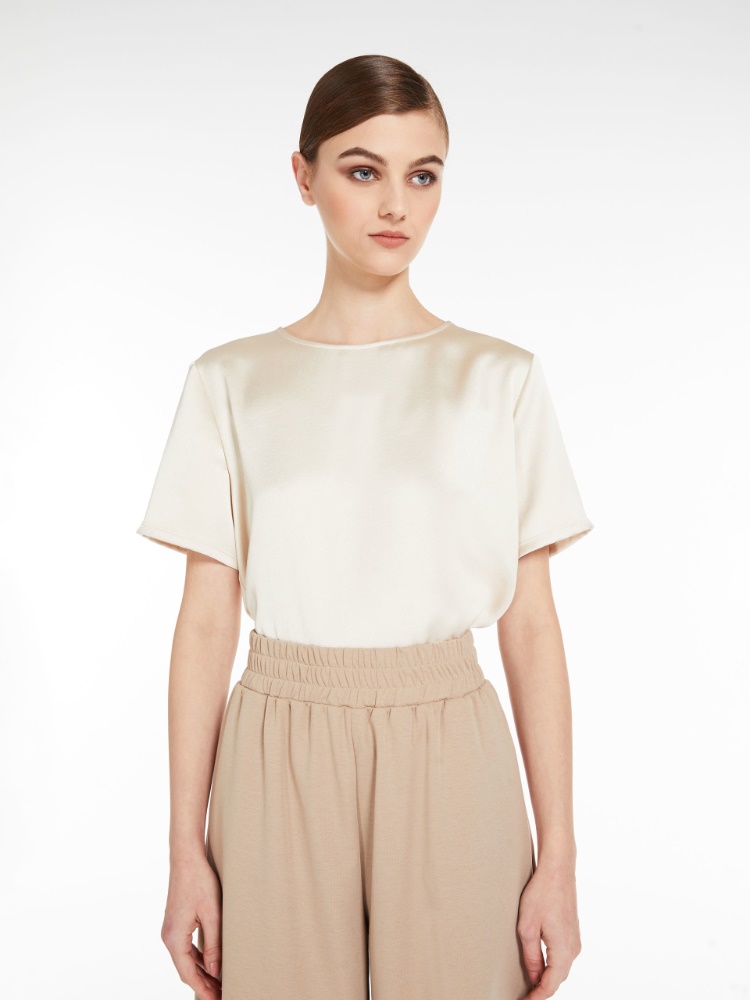 Blouse in satin and jersey - IVORY - Weekend Max Mara