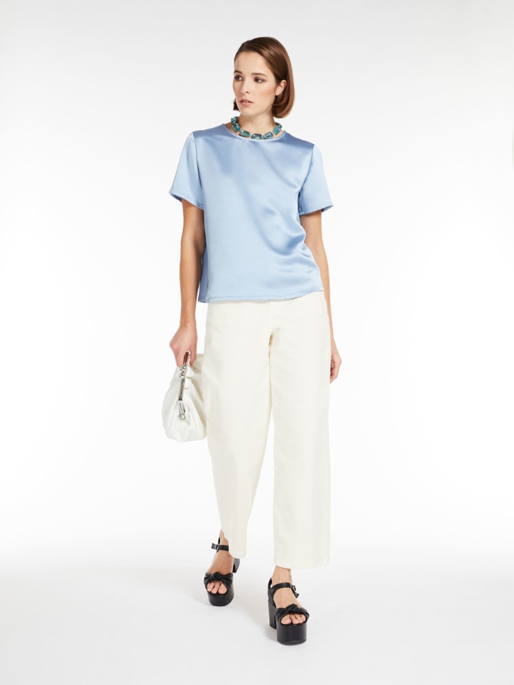 Blouse in satin and jersey - LIGHT BLUE - Weekend Max Mara