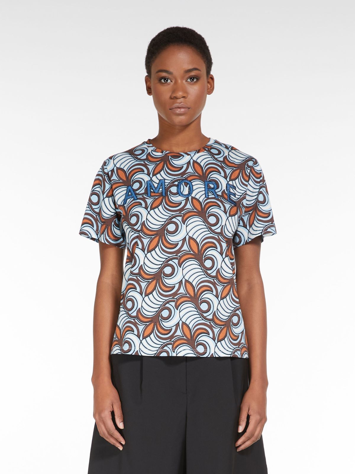 Embroidered jersey T-shirt - TOBACCO - Weekend Max Mara - 2