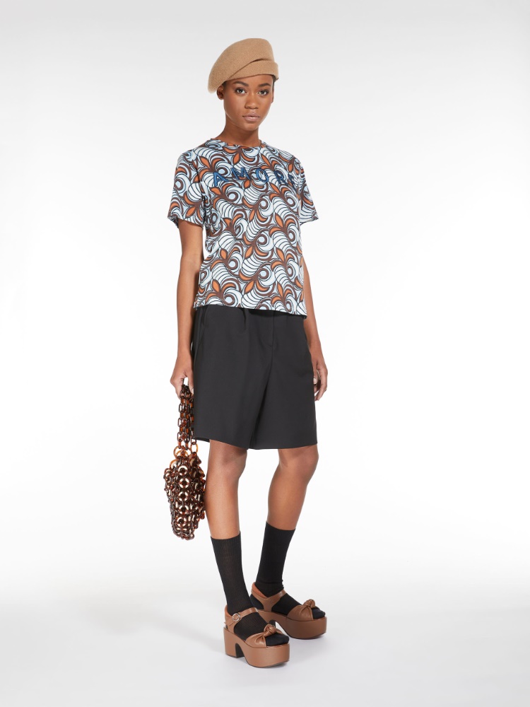 Embroidered jersey T-shirt - TOBACCO - Weekend Max Mara