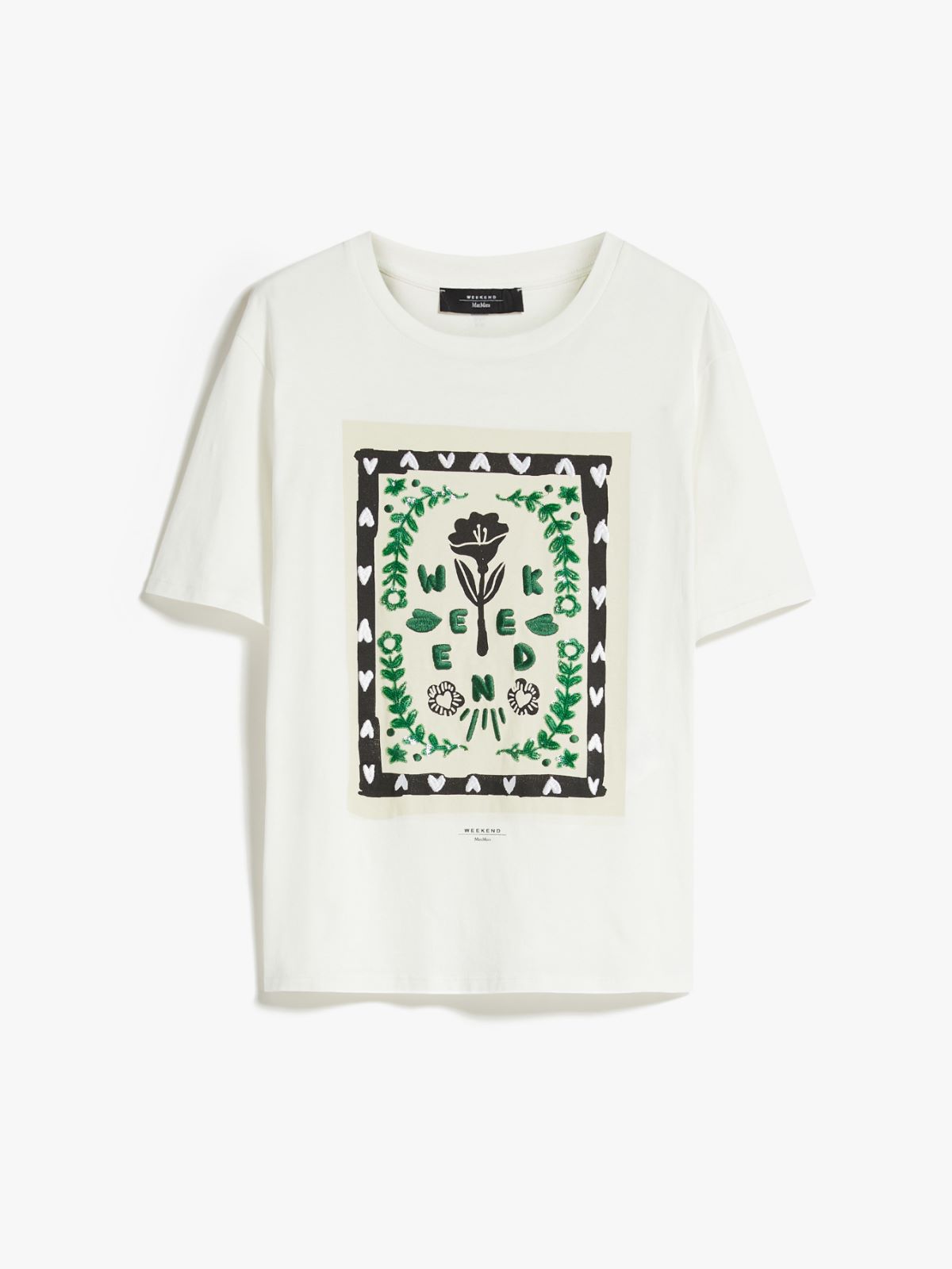 Jersey t-shirt with print and embroidery - WHITE - Weekend Max Mara - 6